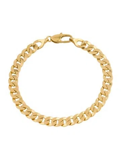 Pre-owned Bracelet 18k Flat Curb Chain , 7.75" In Multi