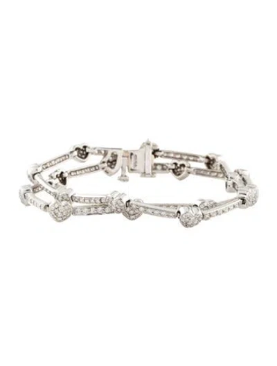 Pre-owned Bracelet 18k Heart Double Strand , 6.5" In Multi