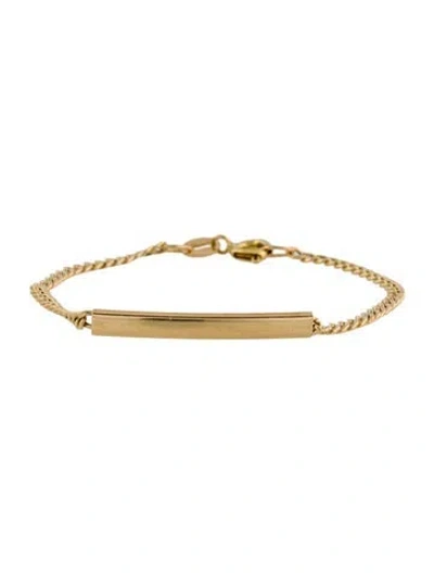Pre-owned Bracelet 18k Id Station Link , 5.25" In Multi