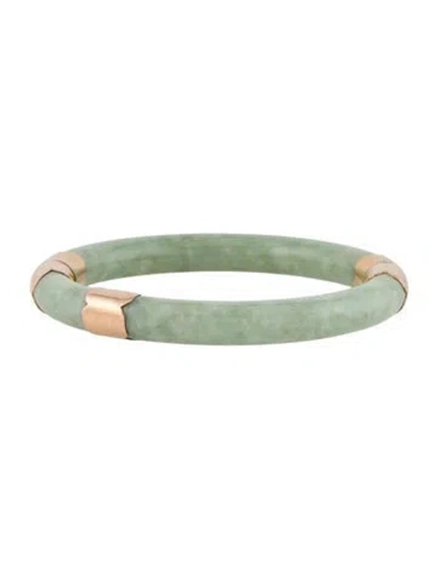 Pre-owned Bracelet 18k Jadeite Bangle , 6.75" In Multi