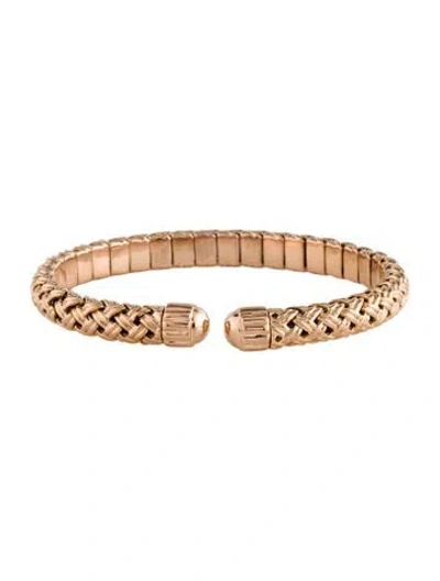 Pre-owned Bracelet 18k Jean Vitau Basketweave Cuff , 6.25" In Multi