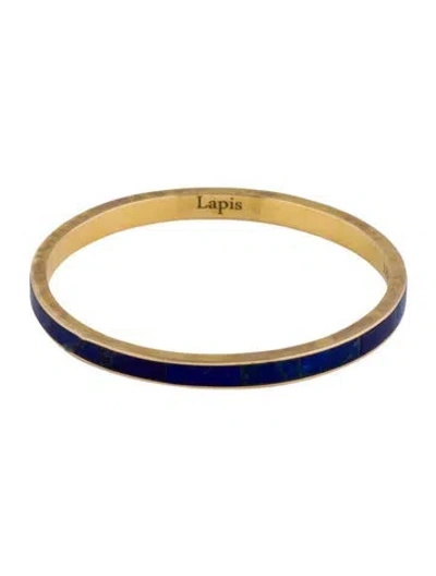 Pre-owned Bracelet 18k Lapis Lazuli Bangle , 7.25" In Multi