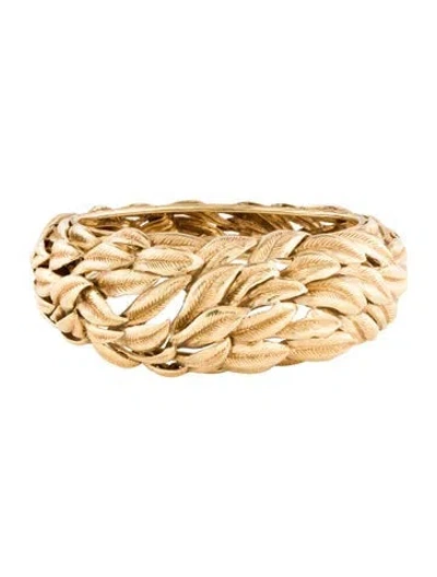 Pre-owned Bracelet 18k Leaf Bangle, 6.5" In Multi