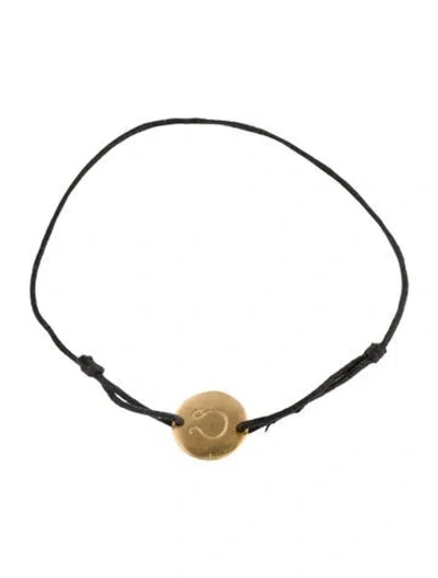 Pre-owned Bracelet 18k Leo Zodiac Symbol Cord , 8.75" In Black