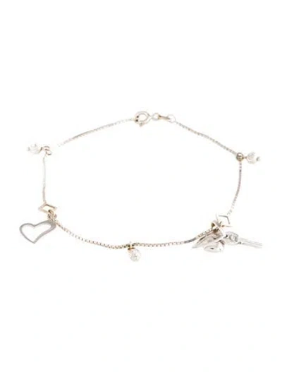 Pre-owned Bracelet 18k Multi-charm Station , 7.5"