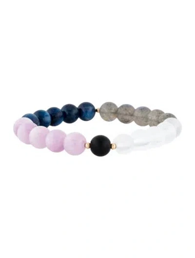 Pre-owned Bracelet 18k Multistone Bead , 6.25" In Transparent
