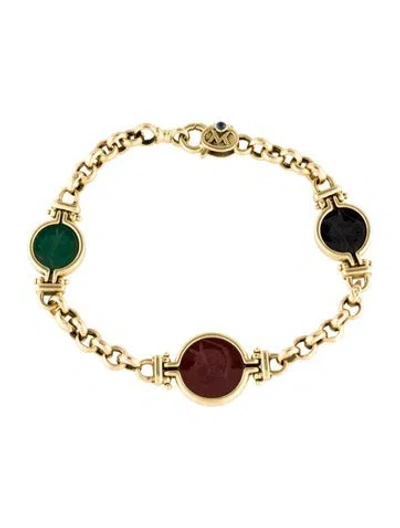 Pre-owned Bracelet 18k Multistone Cameo , 7.75"