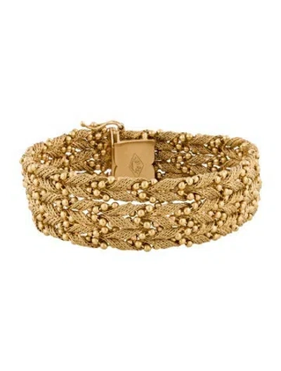 Pre-owned Bracelet 18k Ornate Braided Link , 7" In Multi