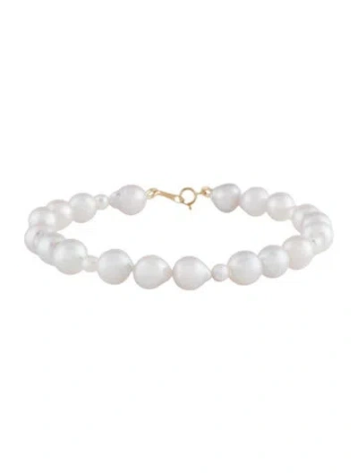 Pre-owned Bracelet 18k Pearl , 7" In Multi