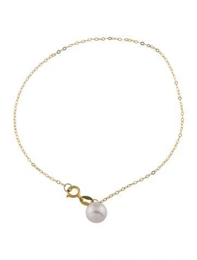 Pre-owned Bracelet 18k Pearl Charm , 7" In Multi