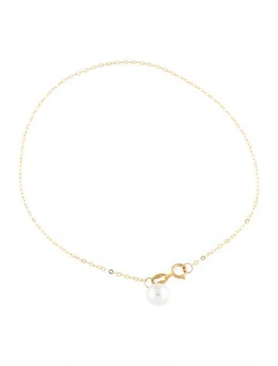 Pre-owned Bracelet 18k Pearl Station , 8" In Multi