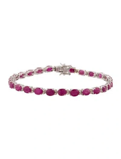 Pre-owned Bracelet 18k Ruby & Diamond Link , 6.75" In Multi