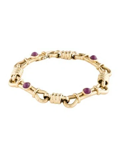 Pre-owned Bracelet 18k Ruby Link , 7" In Multi