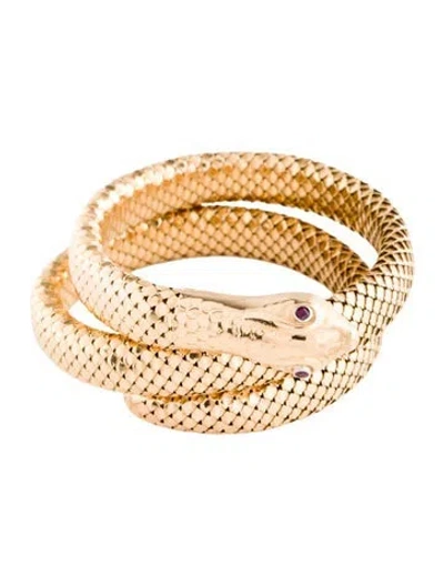 Pre-owned Bracelet 18k Ruby Snake , 7" In Multi