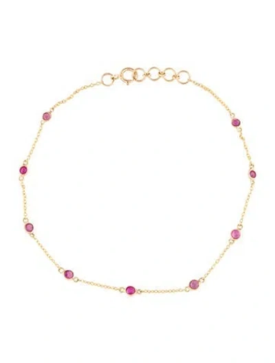 Pre-owned Bracelet 18k Ruby Station , 7.75" In Multi