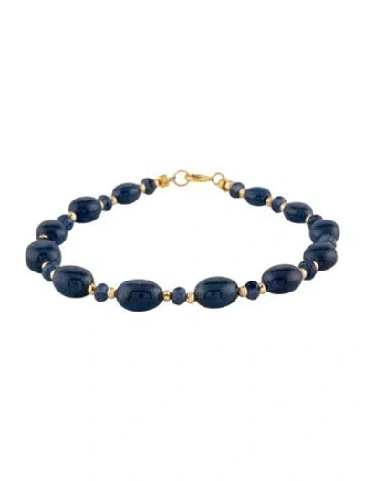 Pre-owned Bracelet 18k Sapphire Bead , 6.25" In Multi