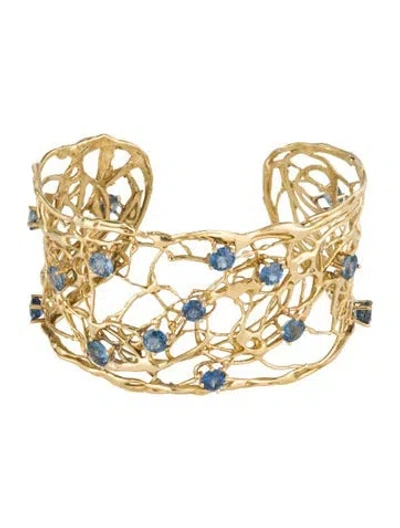 Pre-owned Bracelet 18k Sapphire Cuff, 7.5" In Multi