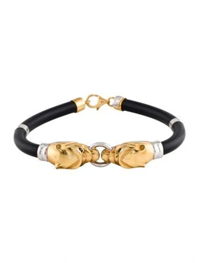 Pre-owned Bracelet 18k Sapphire Panther Station , 7" In Multi