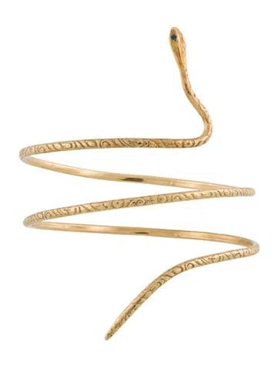 Pre-owned Bracelet 18k Sapphire Textured Snake Wrap In Multi