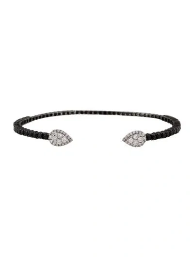 Pre-owned Bracelet 18k Spinel & Diamond Cuff , 7" In Multi