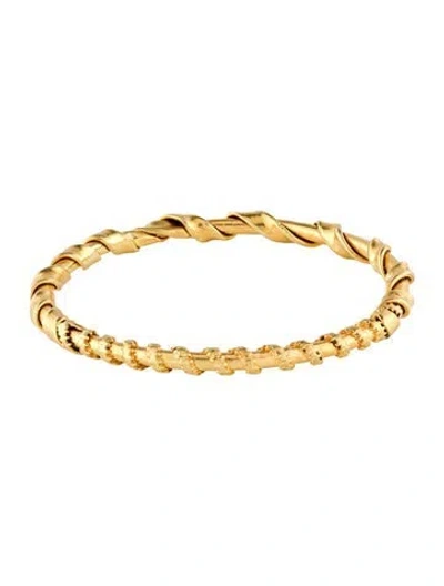Pre-owned Bracelet 18k Spiral Wrapped Bangle , 7.75" In Multi