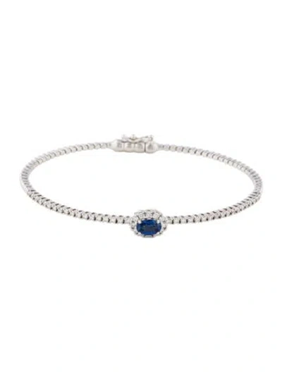 Pre-owned Bracelet 18k Tanzanite & Diamond Cuff , 6.25" In Multi