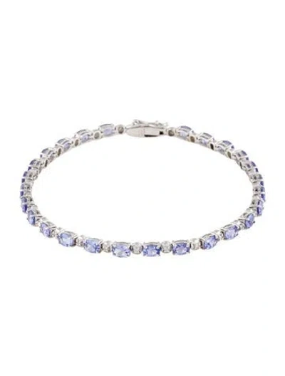 Pre-owned Bracelet 18k Tanzanite & Diamond Tennis , 6.25" In Multi