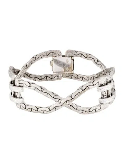 Pre-owned Bracelet 18k Textured Knot Link , 7.25" In Multi