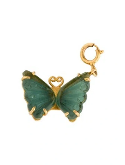 Pre-owned Bracelet 18k Tourmaline Butterfly Charm In Multi
