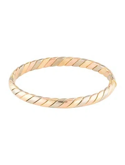 Pre-owned Bracelet 18k Tri-color Bangle , 7" In Multi