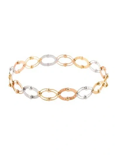 Pre-owned Bracelet 18k Tri-color Convertible Ring , 7.75" In Multi