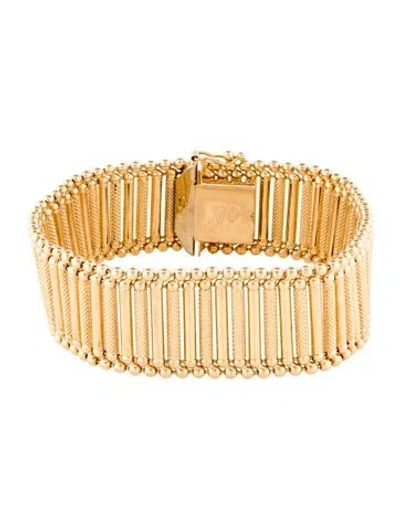 Pre-owned Bracelet 18k Tubular Wide Link , 7" In Multi