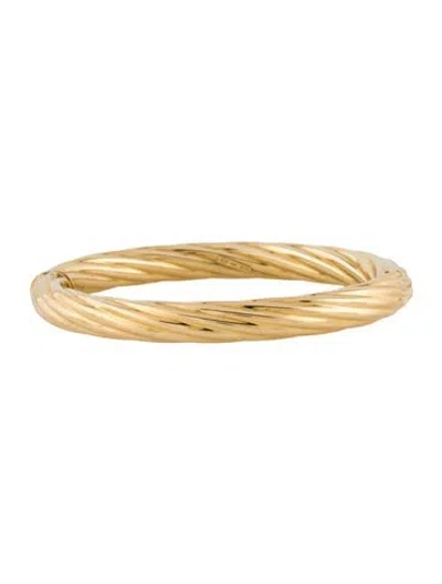 Pre-owned Bracelet 18k Twist Hinged Bangle, 6.75" In Multi