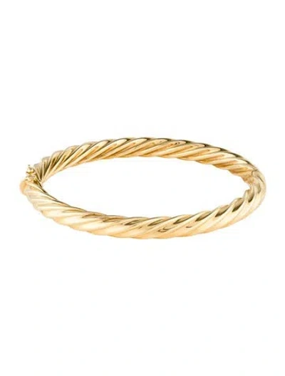 Pre-owned Bracelet 18k Twisted Hinged Bangle, 7.5" In Multi