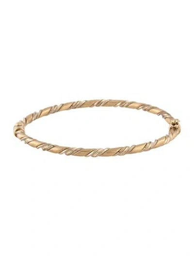 Pre-owned Bracelet 18k Twisted Hinged , 7" In Multi