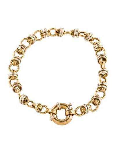 Pre-owned Bracelet 18k Two-tone Fancy Link , 6.75" In Multi