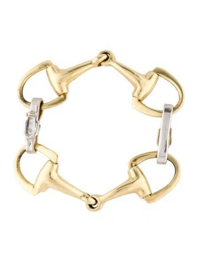 Pre-owned Bracelet 18k Two-tone Horsebit Link , 6.25" In Multi