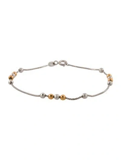 Pre-owned Bracelet 18k Two-tone Link , 6.5" In Multi
