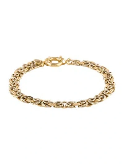 Pre-owned Bracelet 18k Two-tone Link , 6.75" In Multi