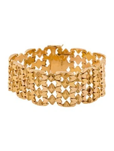 Pre-owned Bracelet 18k Wide Link , 7.25" In Multi