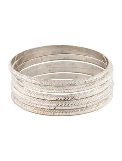 Pre-owned Bracelet 20k Bangle Set Of 6, 7" In Multi