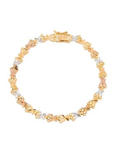 Pre-owned Bracelet 21k Tricolor Fancy Link , 6.75" In Multi