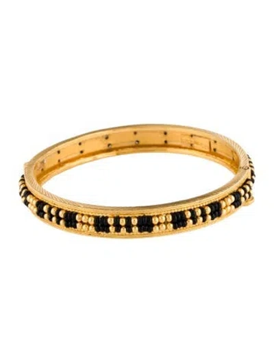 Pre-owned Bracelet 22k Beaded Bangle , 6.5" In Multi