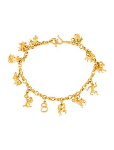 Pre-owned Bracelet 22k Chinese Zodiac Charm , 7" In Multi