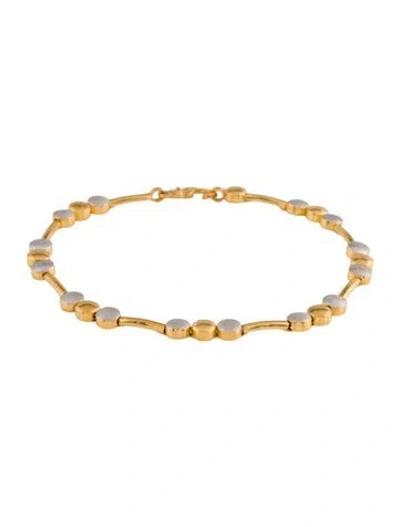 Pre-owned Bracelet 22k Circle Station , 7.5" In Multi