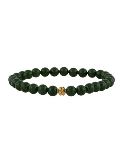 Pre-owned Bracelet 22k Nephrite Bead , 6.25" In Multi