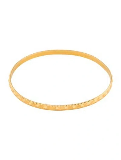 Pre-owned Bracelet 22k Textured Bangle, 7.5" In Multi