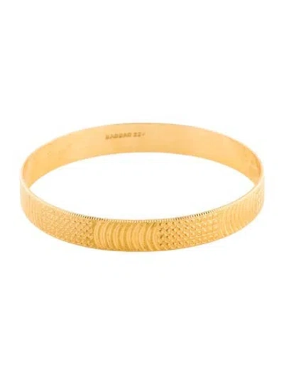 Pre-owned Bracelet 22k Textured Bangle , 7" In Multi