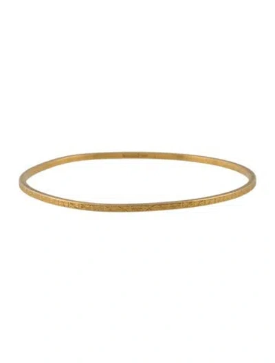 Pre-owned Bracelet 22k Textured Bangle , 7.5" In Multi