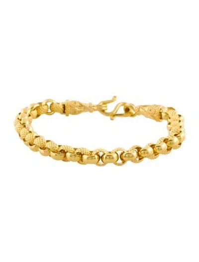 Pre-owned Bracelet 22k Textured Link , 6" In Multi